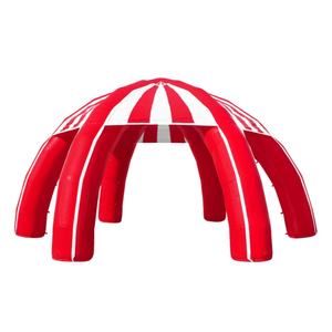 Tenda gonfiabile in PVC resistente alle intemperie con Design a strisce rosse e bianche con configurazione rapida per eventi e manopole accattivanti per uso di emergenza - Product Image 1