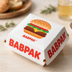 Boîte à hamburger en papier kraft personnalisée, emballage alimentaire à emporter, boîte rectangulaire pour envoi postal - Product Image 2