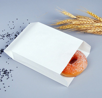 Sac en papier kraft blanc jetable SP5275, résistant à la graisse, impression personnalisée, taille personnalisée pour l'emballage alimentaire à emporter des boulangeries