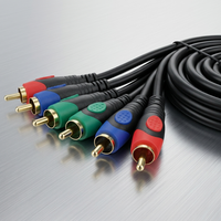 Cable de Audio y Video RCA de 1.5M, 3 RCA Macho a Macho, Cable Compuesto AV, Cobre Libre de Oxígeno para DVD, TV, Decodificador, Cine en Casa
