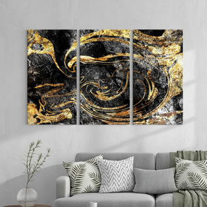 Shimmering Gold Marble <b>Canvas</b> <b>Wall</b> Art: Printed Alcohol Ink Design,SET OF 3 <b>CANVAS</b> - Product Image 3