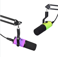 Micrófono de Escritorio Dinámico RGB Colorido con Cable Cardioide ZX-777 Pro, Reducción de Ruido, Modos Duales XLR/USB, Profesional