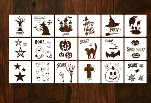 GF Halloween <span class=keywords><strong>Citrouille</strong></span> Expression Visage Fenêtre Décoration Pochoir Cadeau Enfant Peinture Murale Creuse Plastique Scrapbook Peinture - Product Image 5