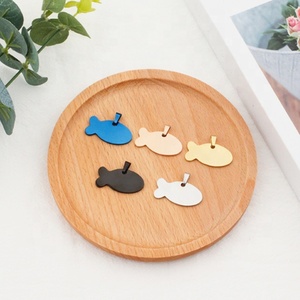 Targhette per Animali Domestici a Forma di Pesce in Acciaio Inossidabile, Incisione Personalizzabile, Targhetta Identificativa in Metallo Anti-smarrimento, Collana con Targhetta Vuota per Cani, Vendita all'Ingrosso - Product Image 1