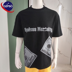 Qzfso เสื้อยืดผู้ชายคอลูกเรือแบบครอปสำหรับฮิปฮอป DTG Acid เสื้อยืดผู้ชายโอเวอร์ไซส์พิมพ์ลายออกแบบได้ตามต้องการ - Product Image 1