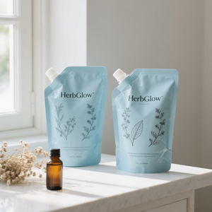 Boîtes d'affichage de vente au détail imprimées sur mesure, emballages liquides recyclables, sachet à bec verseur, sachet en aluminium pour jus - Product Image 1