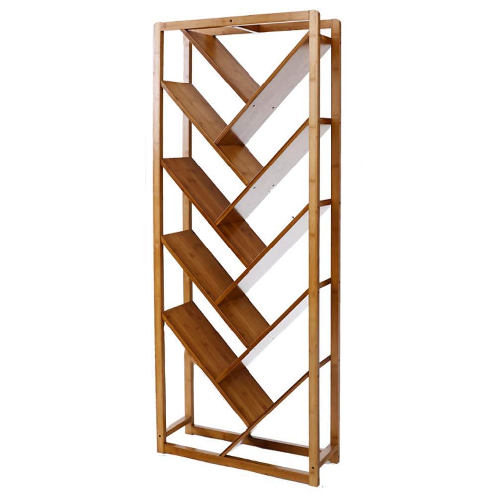 High Quality Natural Bamboo 5-tier Tree Shaped Bookcase Storage Organizer for Home and Office
