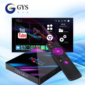 Gys caixa de tv, caixa de tv smart h96 max plus 4gb 64gb android 9.0 tvbox rk3318 2.4g/5ghz wifi 4k h.265 4gb 32gb h96max set top box h96 mini v8