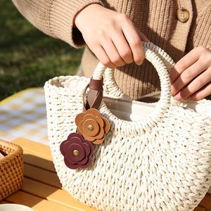 Faux Leather Pendant Fashionable Cross Flower Decoration Detachable <b>Bag</b> <b>Charm</b> - Product Image 4