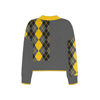 Nouvelle Collection Homme 2027 – Pull Simple à Col V et Motif Losanges, Tendance Automne, Vente en Gros Personnalisée
