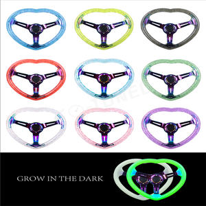 Tout nouveau <span class=keywords><strong>volant</strong></span> en alliage d'aluminium Neo Chrome JDM Racing style en forme de <span class=keywords><strong>coeur</strong></span> acrylique cristal clair <span class=keywords><strong>volant</strong></span> - Product Image 6