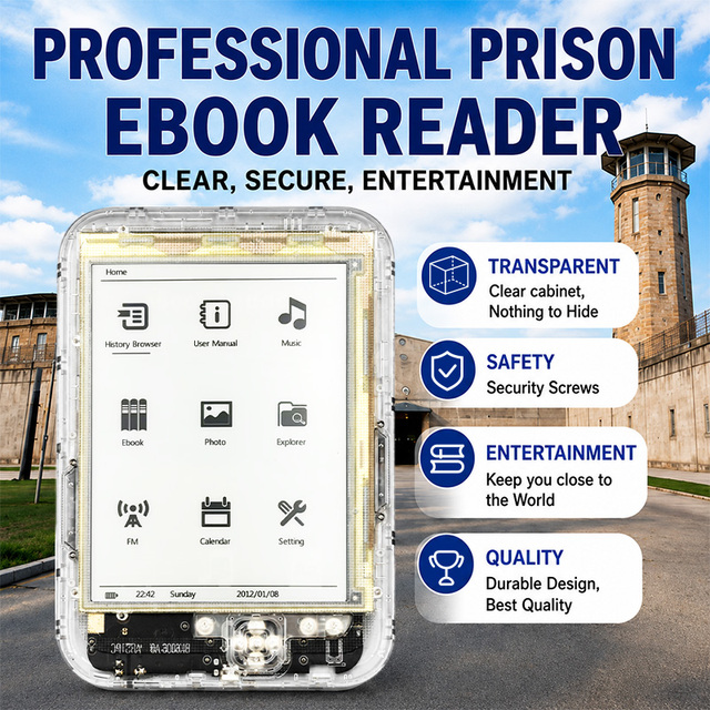 Hot Sale Digital Jail Prison New Product All Eink Night LED E-book One Hand Book Reader