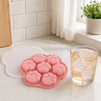 Rosa Silikon-Kuchenform mit Blumenpfoten-Design Backform Wiederverwendbare Gebäckform für Kuchendekoration