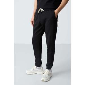 Ensemble de survêtement pour homme en coton noir épais, doux et texturé, coupe ample - 85261 - Noir/noir - Product Image 2