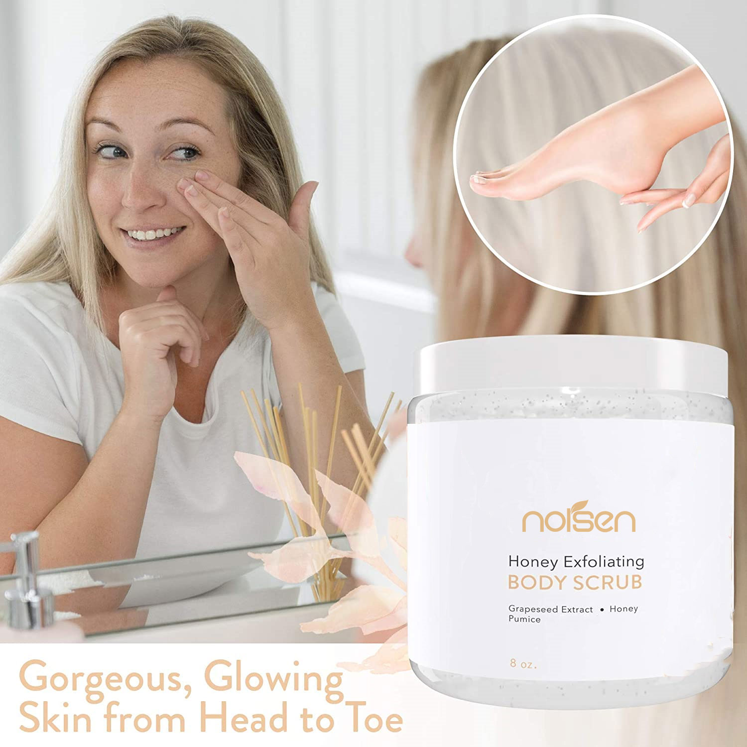 Hot Selling Honey Hydrating Exfoliating Body Scrub with Natural Extracts Smooths and Nourishes Skin