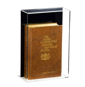 Caja de exhibición de libro y Biblia de acrílico transparente de tamaño personalizado con base para colección - Product Image 3