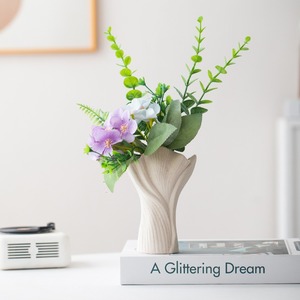 Modern Frosted White Ceramic <strong>Vase</strong> with Torch Design <strong>for</strong> Living Room Water Plant Display - Product Image 4