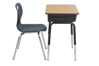 Enfants 24in x 18in Adjustable Open Front Student w/Metal Book Box Desk Black Desk and Chair