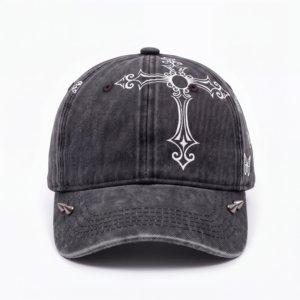 Wholesale T&L Custom Logo Digital Heat Transfer Print 6 Panel Denim Baseball Cap Adjustable Vintage Washed <b>Hat</b> Manufacturer - Product Image 6