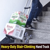Chariot à main pliable en aluminium robuste pour monter les escaliers, avec 6 roues et roulettes pivotantes, pour la livraison express et l'entrepôt