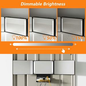 Có thể gập lại trifold 3 mặt cắt tóc trang điểm Vanity với LED ánh sáng Ba gương cho tự cắt tóc 3 Cách cắt tóc gương - Product Image 4