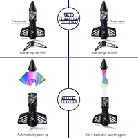 Cohete de lanzamiento automático de juguete para niños 8-12 cohete de aire motorizado de 200 pies lanzamiento paracaídas aterrizaje seguro al aire libre nave espacial regalo de cumpleaños