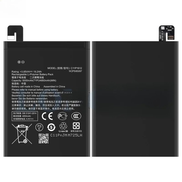 C11P1612 5000mAh Replacement Battery for Asus Zenfone 4 Max ZC554KL CE RoHS Wholesale Bulk High Capacity Grade A