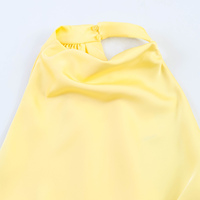 Robes longues en satin pour femmes, 2 coloris, dos ajouré, fermeture éclair, couleur unie, soyeuses, décontractées, mode été, style halter