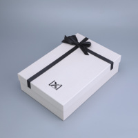 Caja de Cartón Rígido Blanco con Logotipo Personalizado, Caja de Regalo de Lujo de Dos Piezas con Tapa y Base para Ropa y Regalos