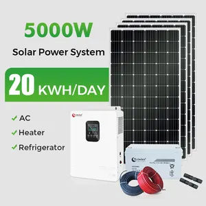 2.5kw 1000W Off Grid Sistem Tenaga Surya Lifepo4 Full Set 1kw 4kw Energi Surya Sistem Panel 2000W 5000W untuk Rumah dengan Baterai