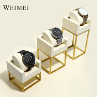 WEIMEI OEM Tela de microfibra Soporte de exhibición de reloj de lujo Estante de exhibición de joyería de metal para escaparate de ventana
