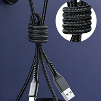 Câble de charge rapide USB vers Type C en nylon tressé personnalisé, multicolores, cordon de données durable