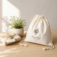 Sacs en coton mousseline personnalisés avec logo imprimé OEM, pour cadeaux, bougies artisanales, emballage de sacs à main, sacs à poussière en calicot recyclables et biologiques avec cordon de serrage