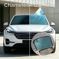 Film pour vitres de voiture à changement de couleur anti-UV, effet caméléon violet, en matériau PET à cristaux liquides