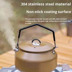 Outdoor 1L Stainless Steel Kettle Portable Large Capacity Water Boiling Pot with Spout for Camping <strong>Cookware</strong> - Product Image 3