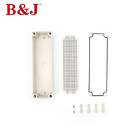 Boîtier en plastique ABS étanche IP68 pour applications électriques, en stock chez B&J Factory, dimensions 80x250x85 mm, matériau UL 94 V-0 en option