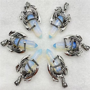 Collar Vintage Retro Simple y Elegante con Cristal de Amatista, Dragón, Bruja, Piedra Preciosa Natural, Reiki, Espiritual, Joyería de Acero Inoxidable - Product Image 5