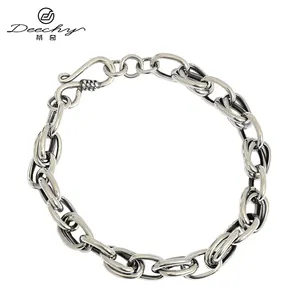 SB4099 Deechy estilo Hip Hop Cadena de plata Vintage S925 pulsera de plata esterlina joyería de moda pulsera de plata para hombres y mujeres