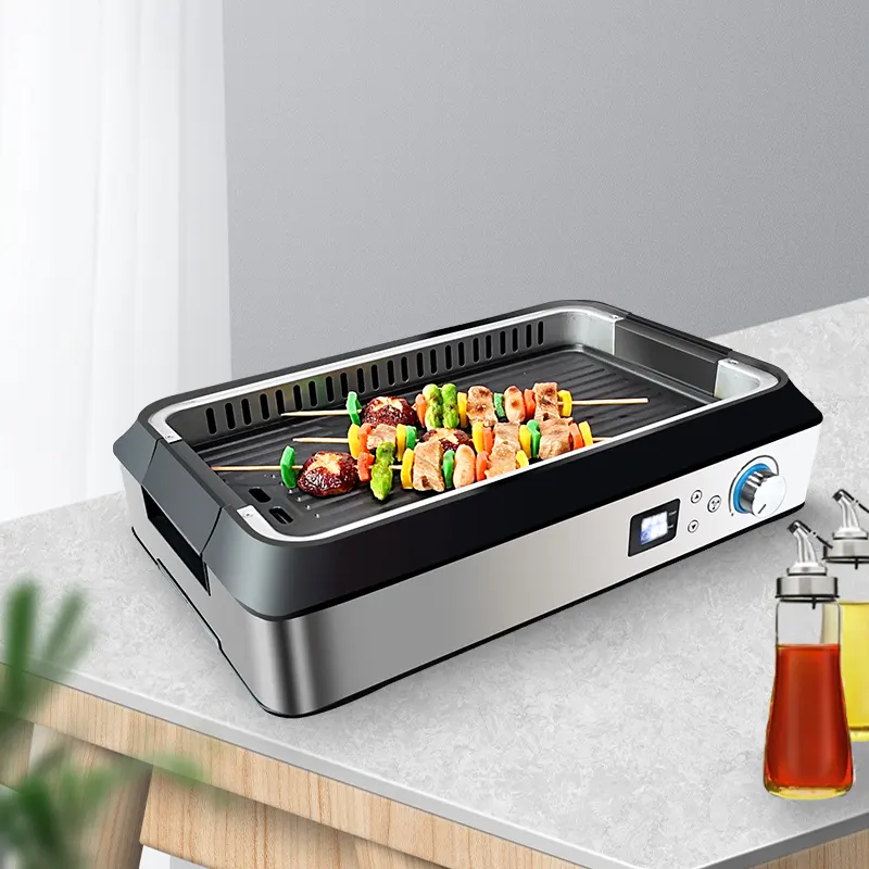 Best Price Latest Home Use Non Stick Barbecue Grill Table Smokeless Stainless Steel Electric Cooking Tray