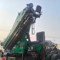 Kran Hidrolik Terpasang di Truk dengan Boom Lipat untuk Penanganan Mesin dan Peralatan