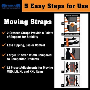 <span class=keywords><strong>Eslinga</strong></span> de Elevación de Carga Ajustable de Nylon <span class=keywords><strong>Naranja</strong></span> Frima para 2 Personas, 5cm de Ancho, 660lbs, Correa Resistente para Mudanza de Muebles, 2.8m - Product Image 6