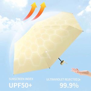 Mini parapluie capsule pour femme, parapluie de poche portable pour filles, parapluie pliable 5 sections, protection UV, parapluie pare-soleil avec étui - Product Image 6