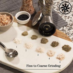 <b>Salt</b> and Pepper Grinder Set Stainless Steel Black <b>Salt</b> and Pepper Mill with Adjustable <b>Coarseness</b> <b>Salt</b> Shaker Set - Product Image 4