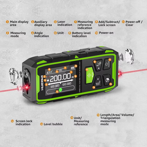 <span class=keywords><strong>Huepar</strong></span> Li-ion Batterie Tpye-c Charge BLM-100 200m Numérique Faisceau Rouge Laser Niveau Distance Mètre Mesure Laser - Product Image 4
