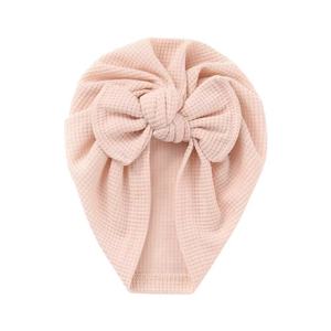 Turbante con <span class=keywords><strong>capelli</strong></span> a sfera in cotone morbido neonato con <span class=keywords><strong>fiocco</strong></span> per bambini berretto da cialda europeo americano cappello da turbante indiano per bambini - Product Image 4