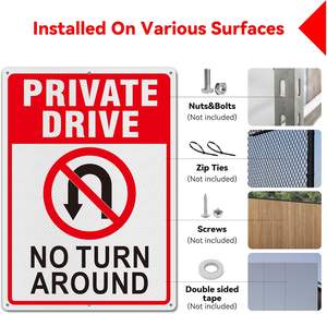 Trafik uyarı işaretleri özel sürücü hiçbir dönüş etrafında Metal alüminyum malzeme UV baskı yüksek kaliteli göz alıcı renk - Product Image 3