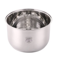 Casserole intérieure universelle en acier inoxydable 316/304 pour cuiseur à riz sans alimentation, 2L 3L 4L 5L, revêtement triangulaire en demi-sphère