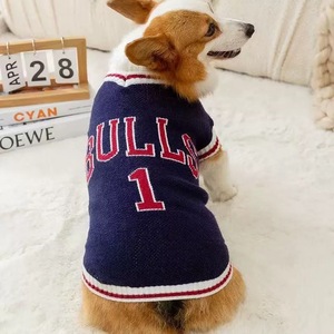 Pet <b>Dog</b> Letter <b>Sweater</b> Navy Blue Vest Warm Knitted Sport Style For Small <b>Dogs</b> Winter Clothes - Product Image 1
