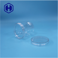 Pot en plastique PET de qualité alimentaire transparent de forme ronde, facile à ouvrir, avec un joint étanche pour les épices, les noix, les bonbons et les collations - Sans BPA