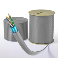 Cable de Red LAN CAT5e SF/UTP de Cobre Desnudo con Certificación CPR CE, Blindado con Lámina de Aluminio y Cubierta de PVC LSZH, 305m 1000ft, para CCTV